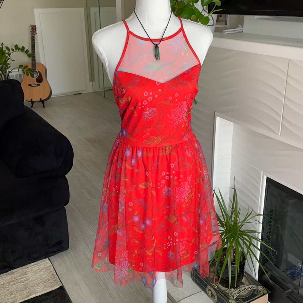 Candies red floral dress